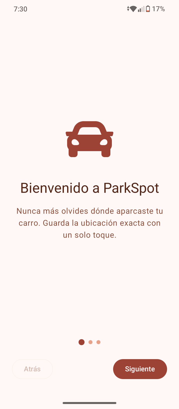 ParkSpot App Screen